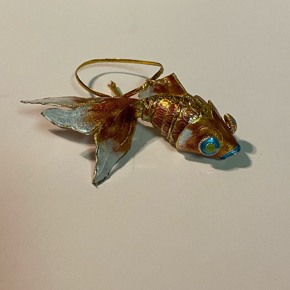 Cloisonné Style Articulated Koi Fish Ornament